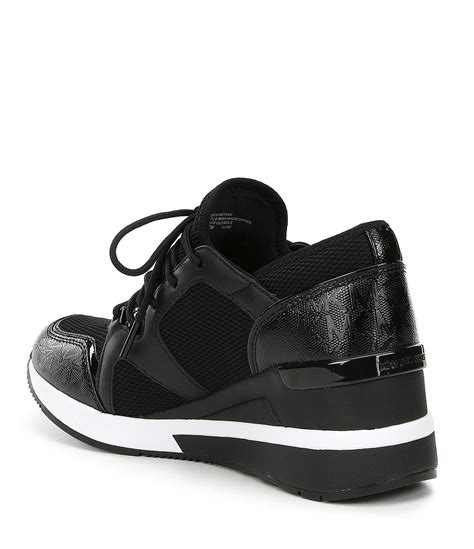 michael kors black leather sneakers|michael kors black designer sneakers.